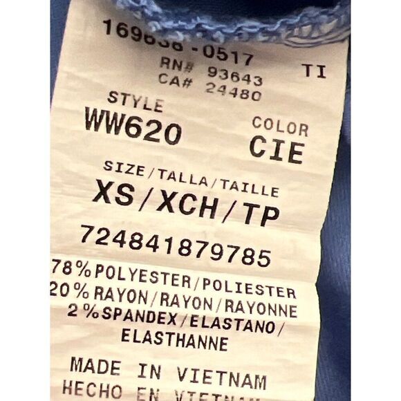 Cherokee Workwear Women Blue Scrub Top Size XS - Picture 8 of 9